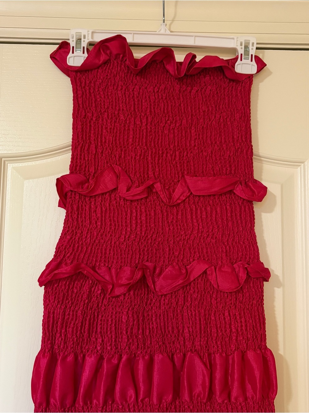 Fushia Ruffled Strapless Dress - Picture 5 of 13
